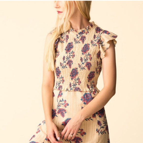 Sea NY Odette smocked Midi Dress - Picture 2 of 5